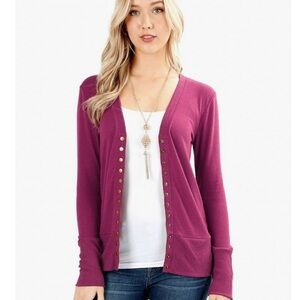 Purple Fitted Cardigan